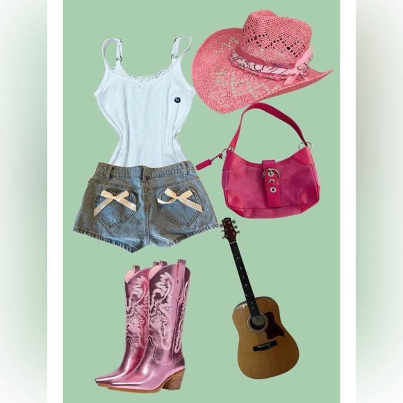 Pink Heeled Metallic Cowboy Boots for Women - Picture 3 of 7